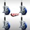 Service Caster 4'' SS Blue Poly Swivel 1'' Expanding Stem Caster Set with Brake, 4PK SCC-SSEX20S414-PPUB-BLUE-TLB-1-4 - alternate 2